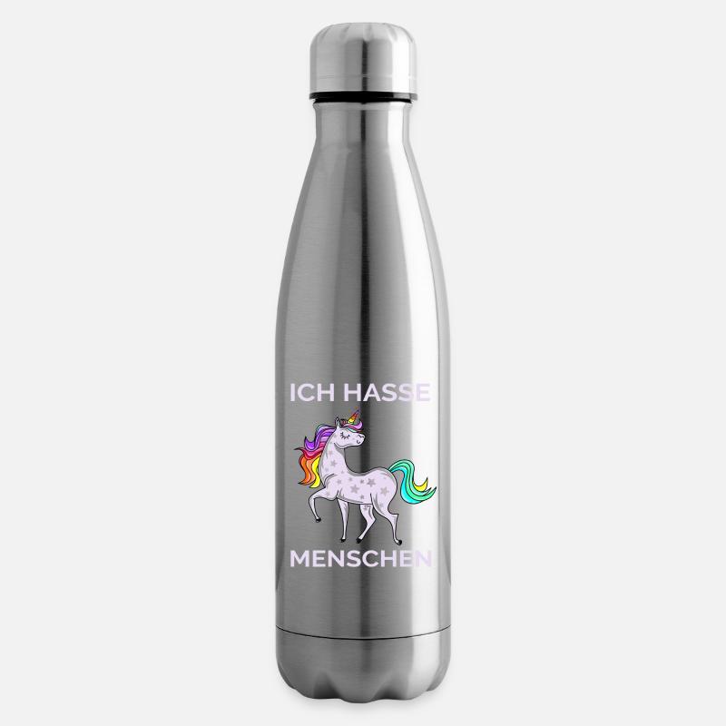 ICH HASSE MENSCHEN EINHORN - Isolierflasche - Lightsilver