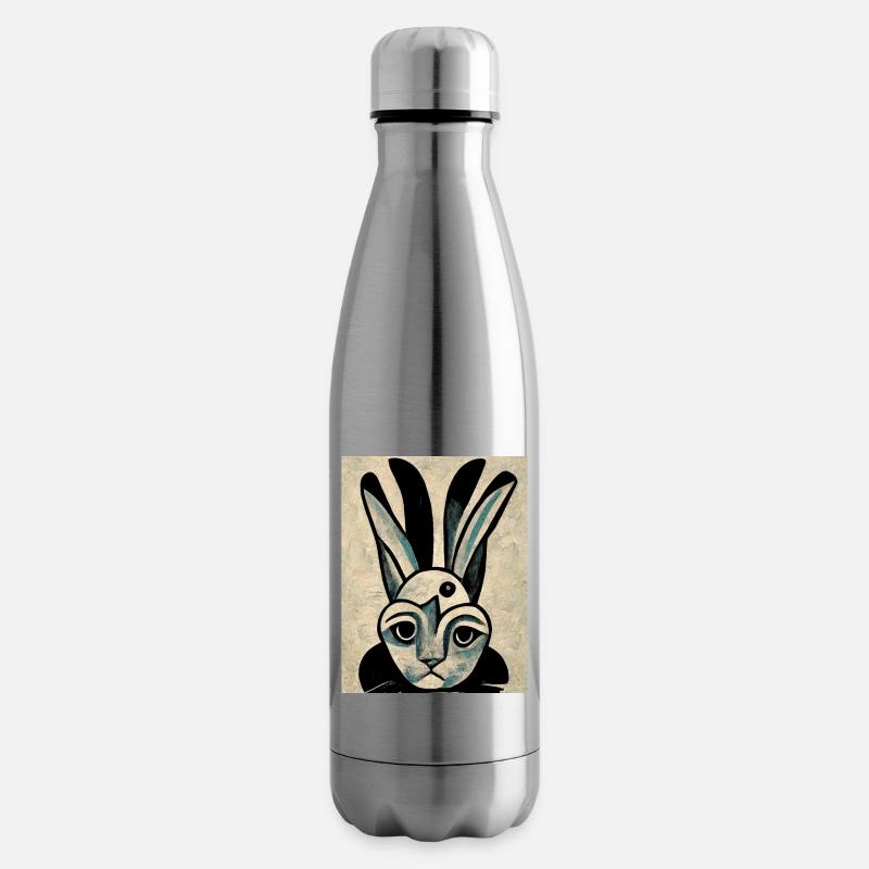 Rabbit abstract - Insulated Water Bottle - silver