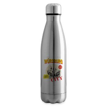 Würzburg Germany City Skyline Vintage Retro - Insulated Water Bottle - silver - Right