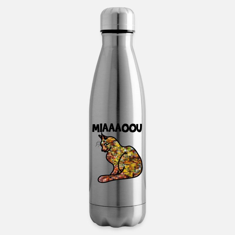Miau, die Katze - Isolierflasche - Lightsilver