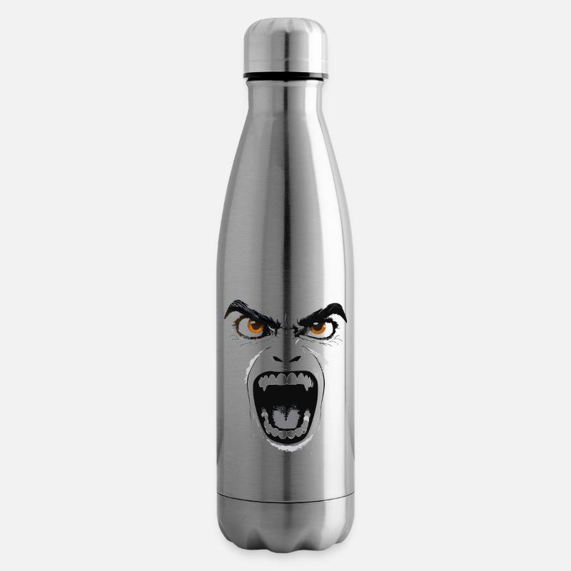 Scary Vampire Face - Insulated Water Bottle - silver