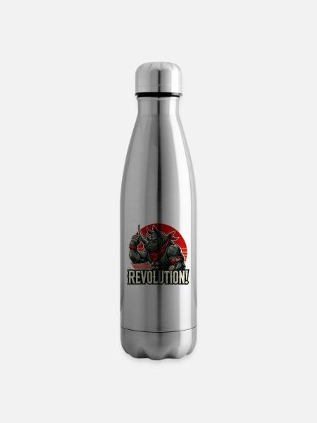 Lustiger Nashorn-Revolutionsgruß - Isolierflasche - Lightsilver