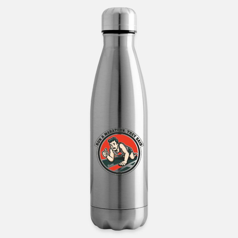 Courir un marathon, ont-ils dit - Bouteille isotherme - argent clair