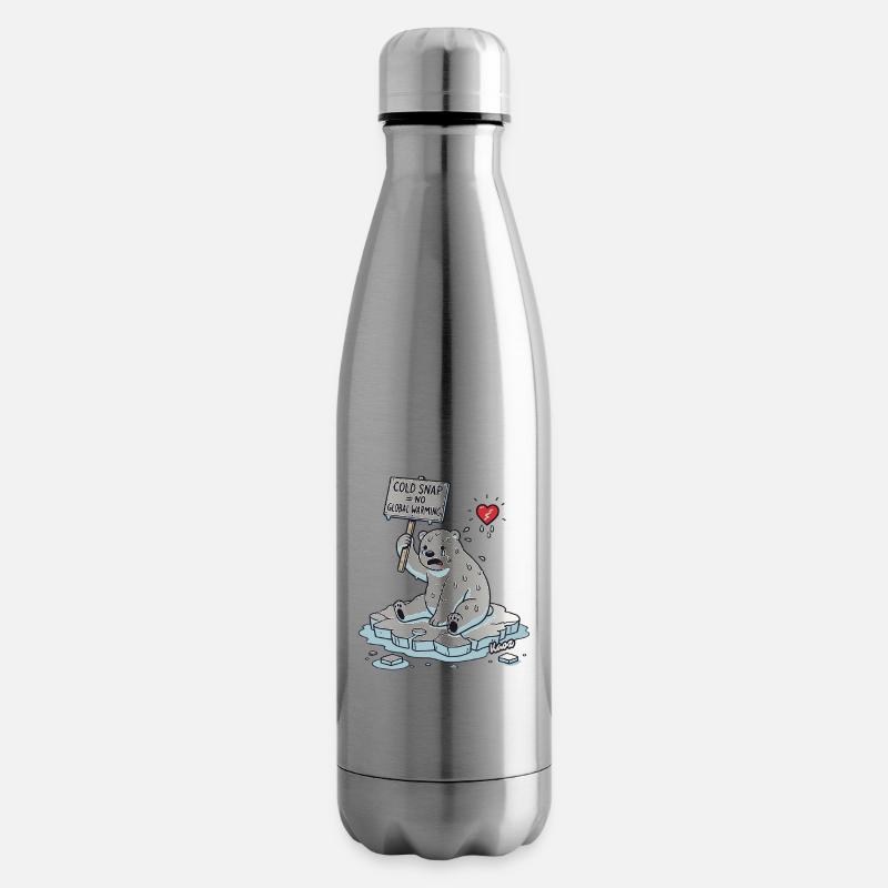 Schwitzender Eisbär Klimawandel Protest - Isolierflasche - Lightsilver