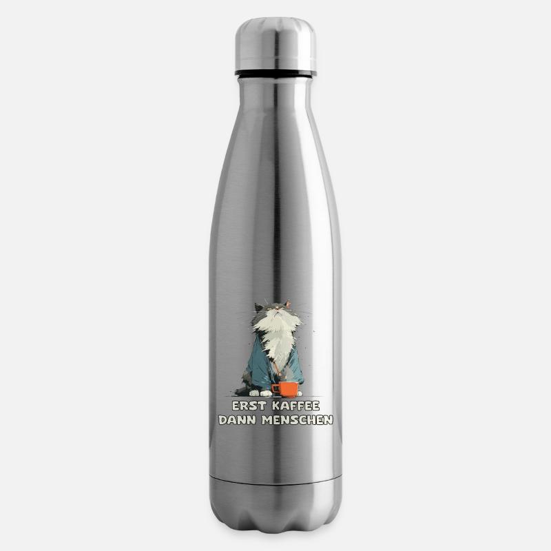 Erst Kaffee Dann Menschen - Isolierflasche - Lightsilver