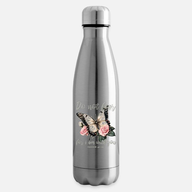 Bibelvers Schmetterling Christlich - Isolierflasche - Lightsilver