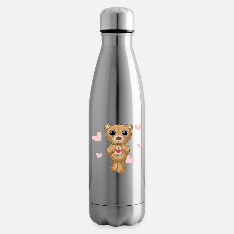 Putziger Comic Teddybär - Isolierflasche - Lightsilver