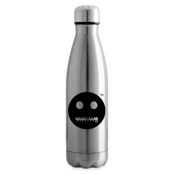 Smiley Tais-toi - Reste tranquille - Bouteille isotherme - argent clair - Droite