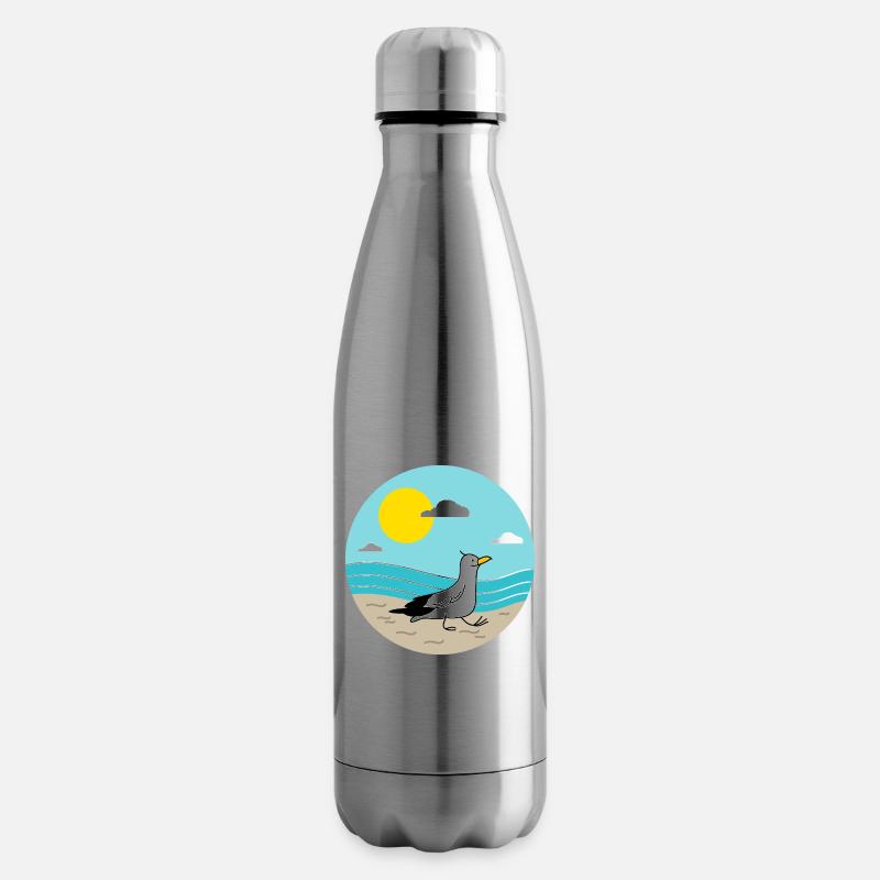 Mouette à la mer - Bouteille isotherme - argent clair