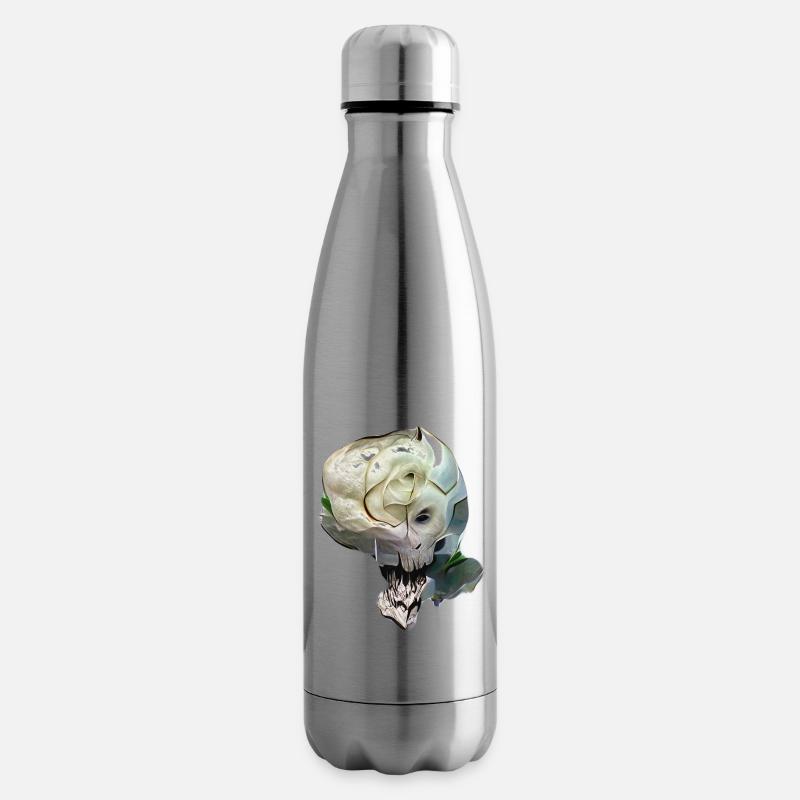Crâne Rose - Bouteille isotherme - argent clair