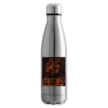Boo avec chat brun foncé - Bouteille isotherme - argent clair - Droite