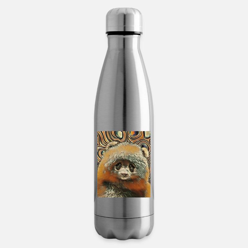 Bébés animaux mignons et moelleux - Panda bear - Bouteille isotherme - argent clair
