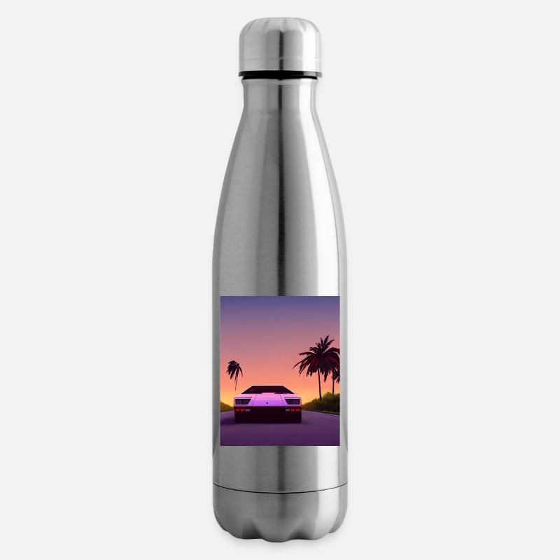 countach miami vice sunset - Bouteille isotherme - argent clair