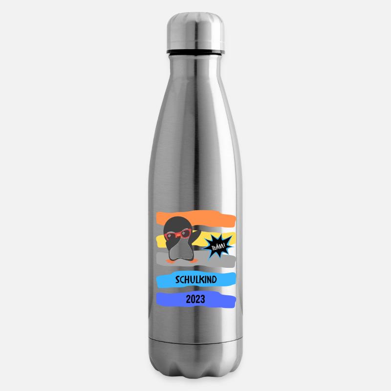 Schulkind Dab - Schulkind 2023 - Pinguin - Bäm - Isolierflasche - Lightsilver