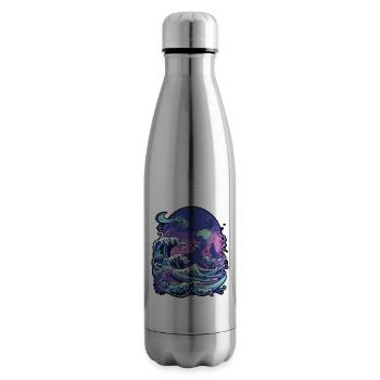 Tsunami wave japanese art, low colour palette - Bouteille isotherme - argent clair - Droite