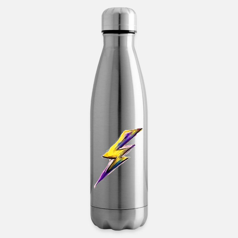 Stilisierter Blitz - Isolierflasche - Lightsilver