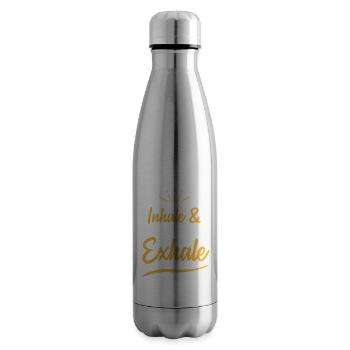 Dictons de yoga - Bouteille isotherme - argent clair - Droite