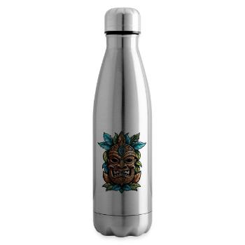 tiki beach - statue polynèsie - Bouteille isotherme - argent clair - Droite