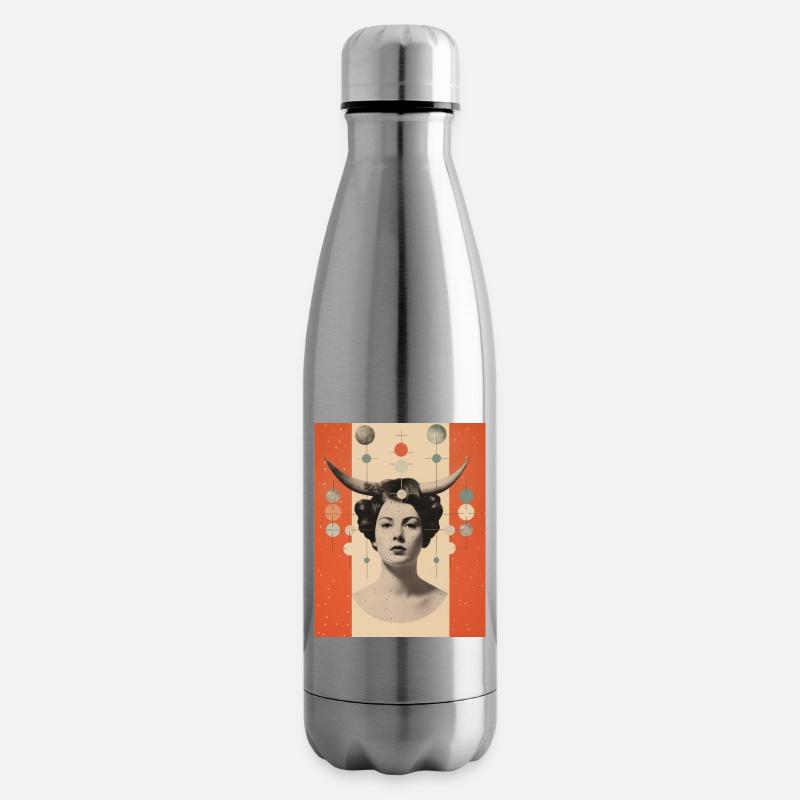 Steinbock Collage Kunst Astrologie - Isolierflasche - Lightsilver