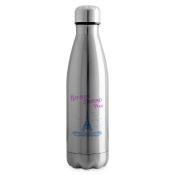Paris Adventure Eiffel Parisian Rat Mouse Whiskers - Insulated Water Bottle - silver - Right