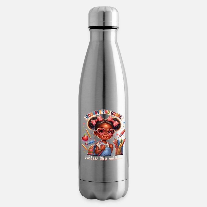 Auf Wiedersehen 2. Klasse Cartoon Mädchen - Isolierflasche - Lightsilver