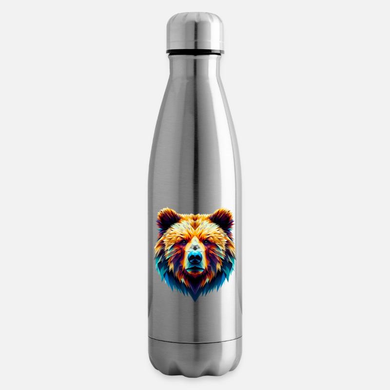 Polygonaler Bär - Isolierflasche - Lightsilver