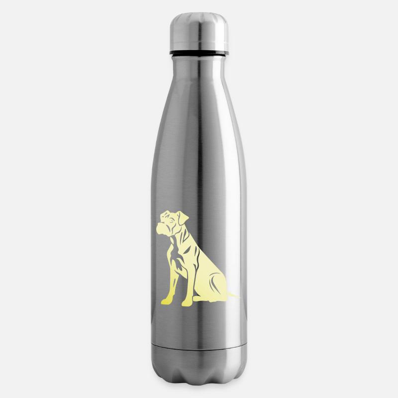 Boxer Hund Silhouette - Isolierflasche - Lightsilver