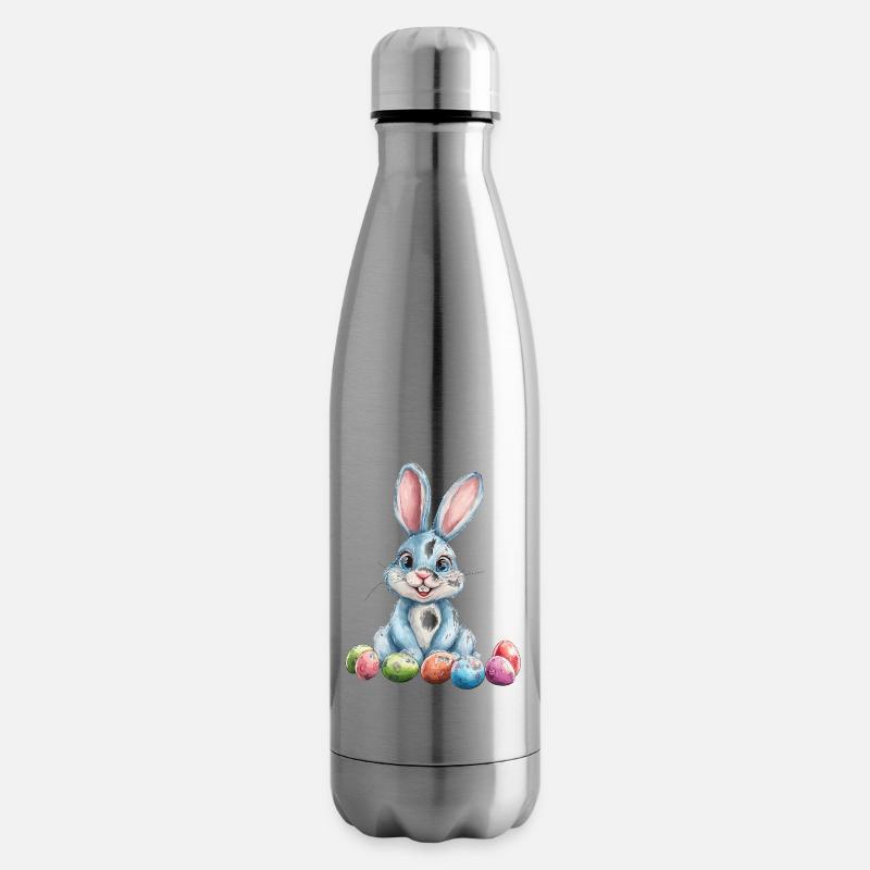 Easter Bunny - Insulated Water Bottle - silver