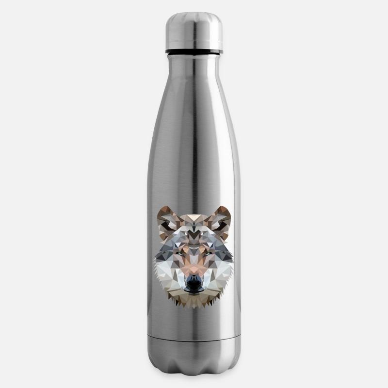Geometrischer Wolf – Polygon T-Shirt Outdoor - Isolierflasche - Lightsilver