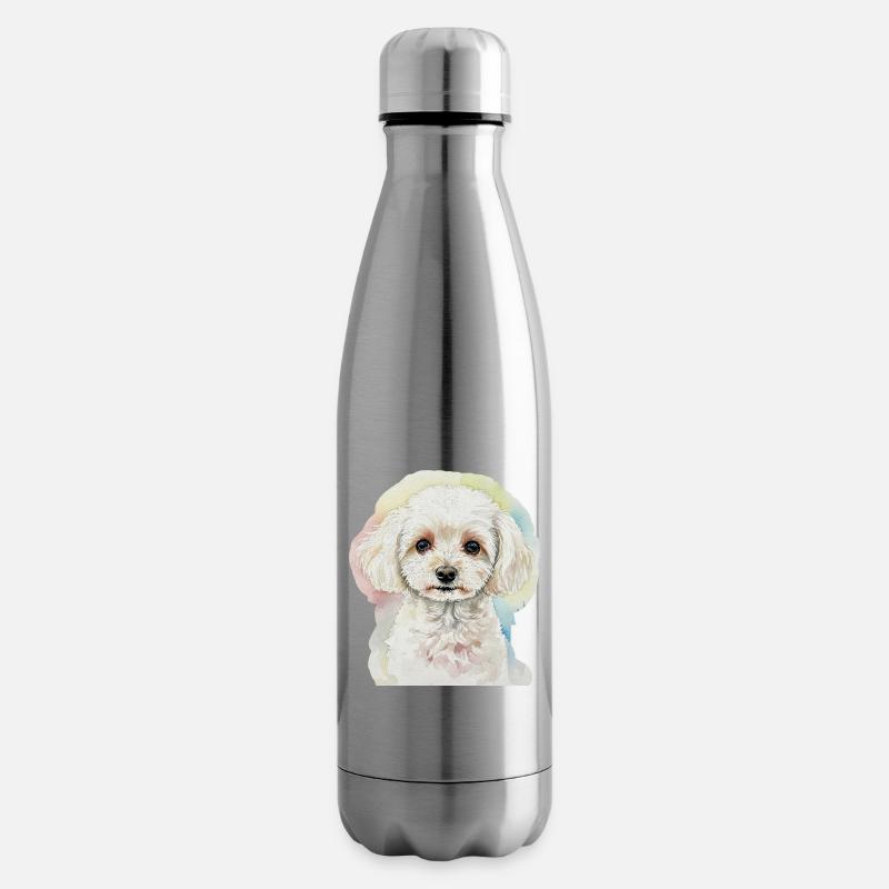 Aquarellstil Hundeporträt - Isolierflasche - Lightsilver