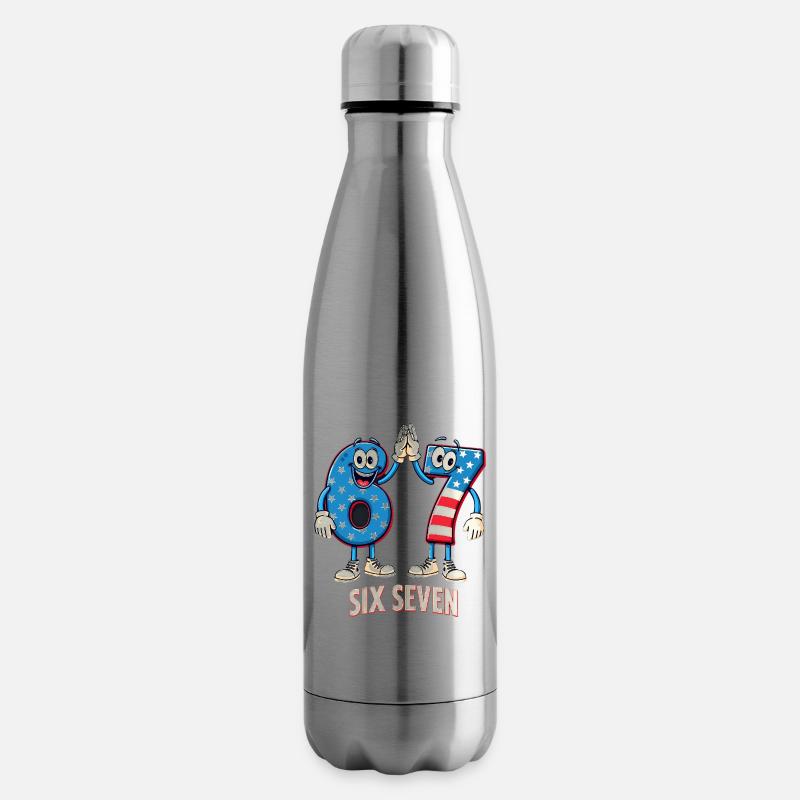 US Flag 67 Memes Six Seven - Isolierflasche - Lightsilver