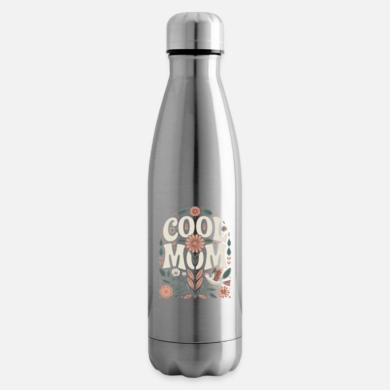 Motif fleural rétro Cool Mom - Bouteille isotherme - argent clair