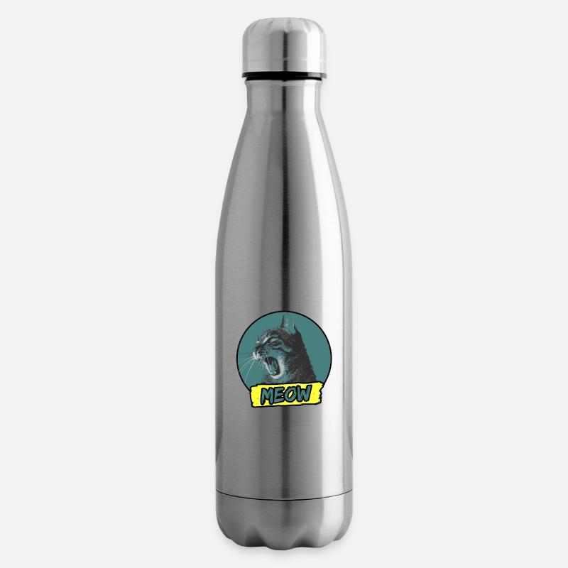 Chat meow Cat - Bouteille isotherme - argent clair