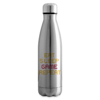 Eat Sleep Game Repeat - Cooler Spruch Gamer Zocker - Isolierflasche - Lightsilver - Rechts