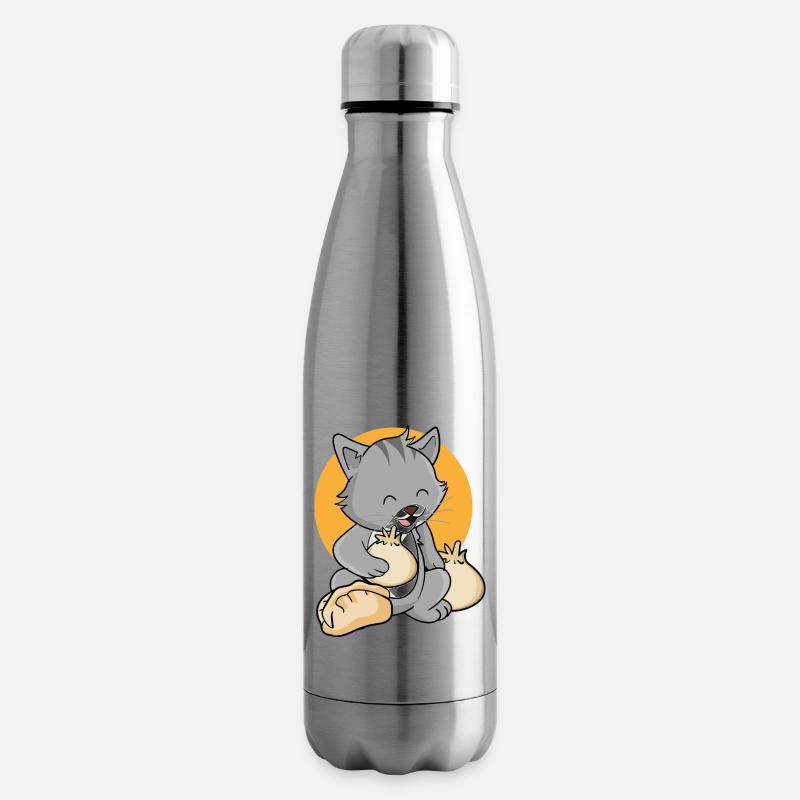 Katze Dumpling - Isolierflasche - Lightsilver