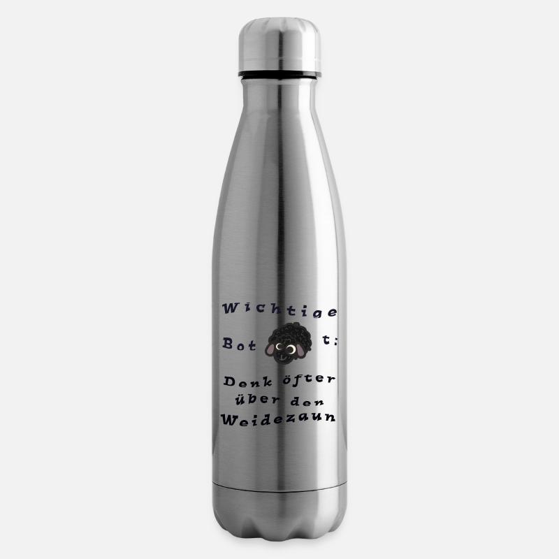 Wichtige Botschaft: Denk öfter über den Weidezaun - Isolierflasche - Lightsilver