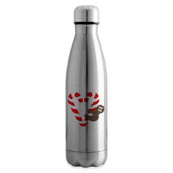 Sloth Lazy Cute Sloth Gift - Insulated Water Bottle - silver - Right