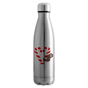 Sloth Faulenzer Süßes Faultier Geschenk - Isolierflasche - Lightsilver - Rechts