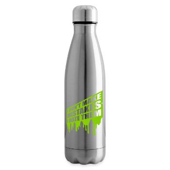 Date Mistakes Quote Logo - Insulated Water Bottle - silver - Right