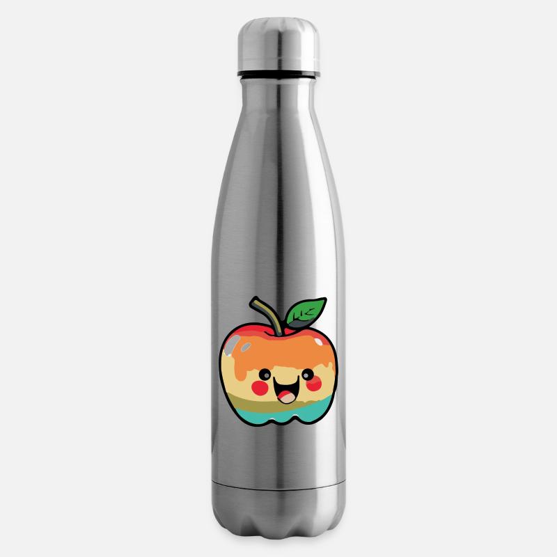 Apfel Comic - Isolierflasche - Lightsilver