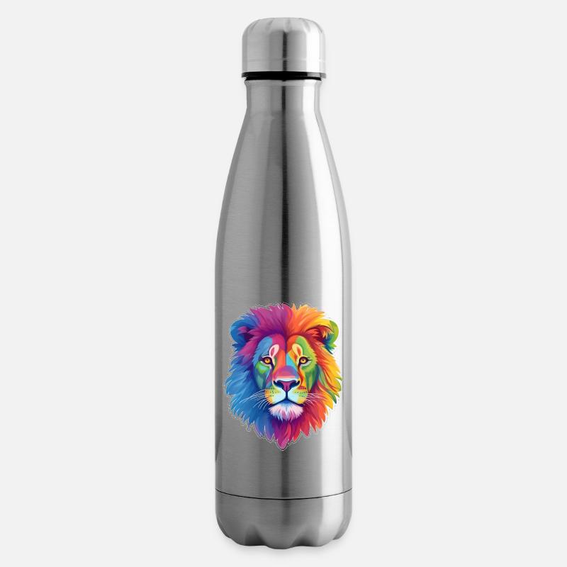 Regenbogen Löwe - Isolierflasche - Lightsilver