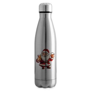 Weihnachtsmann Bier Alkohol Prost Glühwein Schnaps - Isolierflasche - Lightsilver - Rechts