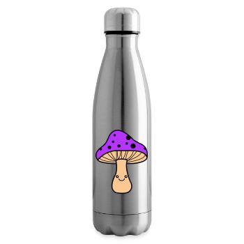 Bande dessinée champignon - Bouteille isotherme - argent clair - Droite