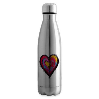 Heart for art lovers - Insulated Water Bottle - silver - Right