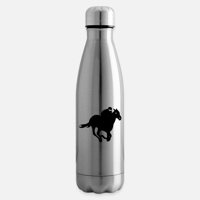 Jockey - Course de chevaux - Bouteille isotherme - argent clair