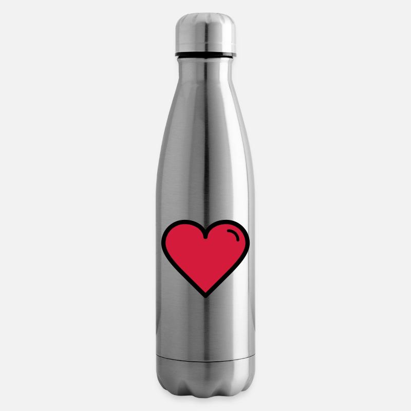 Valentine's Heart - Insulated Water Bottle - silver