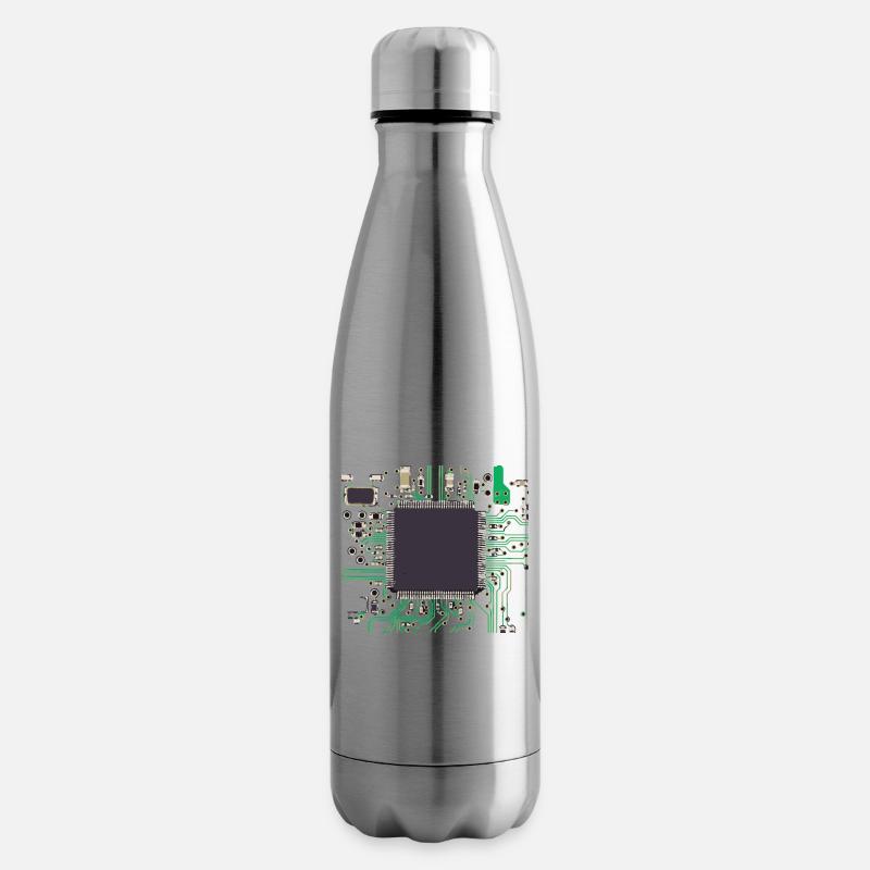 computer chip - Insulated Water Bottle - silver
