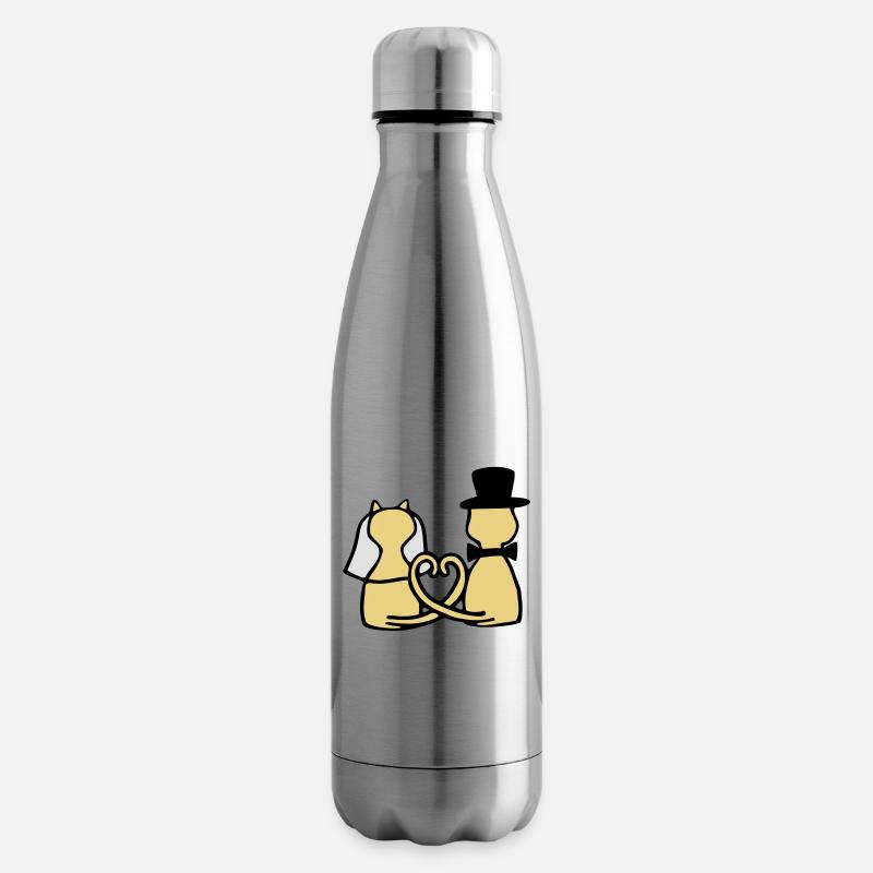 cat wedding - Insulated Water Bottle - silver