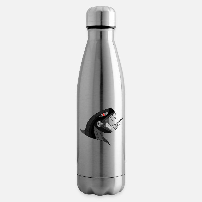 Serpent noir - Bouteille isotherme - argent clair