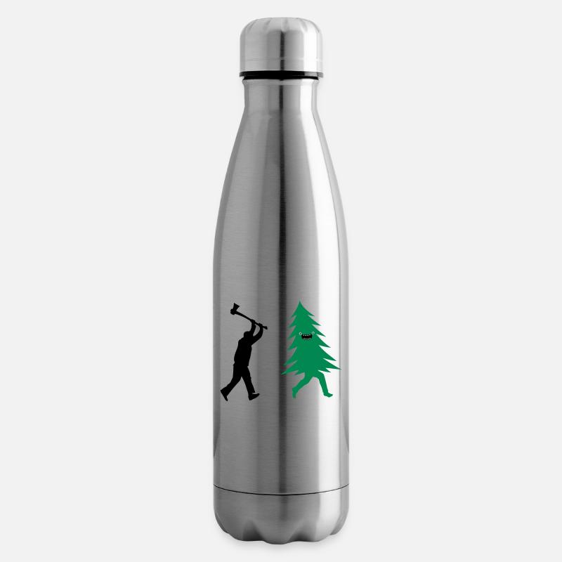 Lustiger Weihnachtsbaum vom Holzfäller Gejagt com - Isolierflasche - Lightsilver